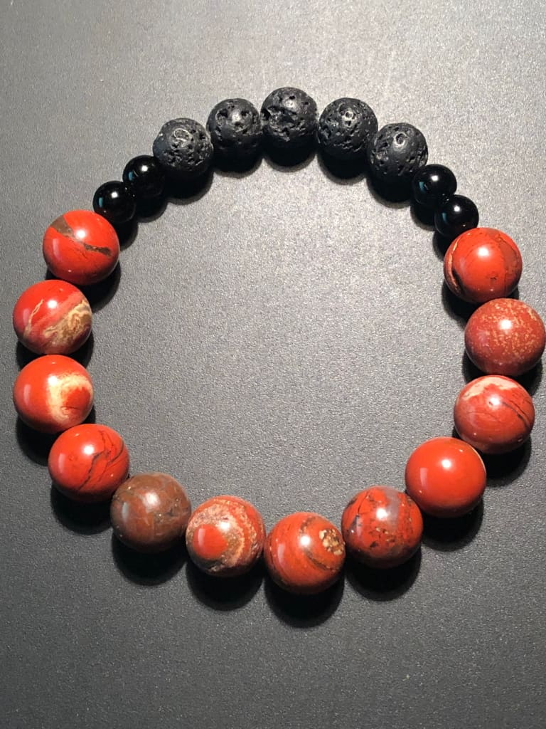 Red Jasper x Onyx Bracelet DopeAlchemy