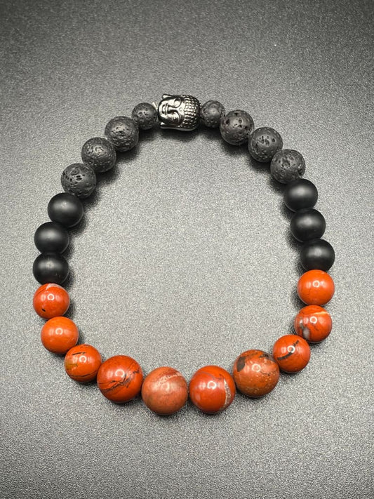 Red jasper x onyx bracelet - Bracelet