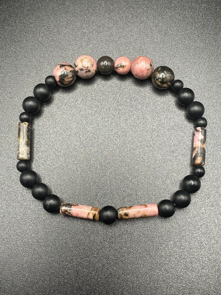 Rhodonite x onyx bracelet - Bracelet
