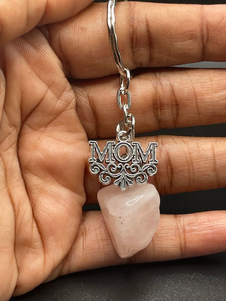 Rose quartz mom keychain - Charm
