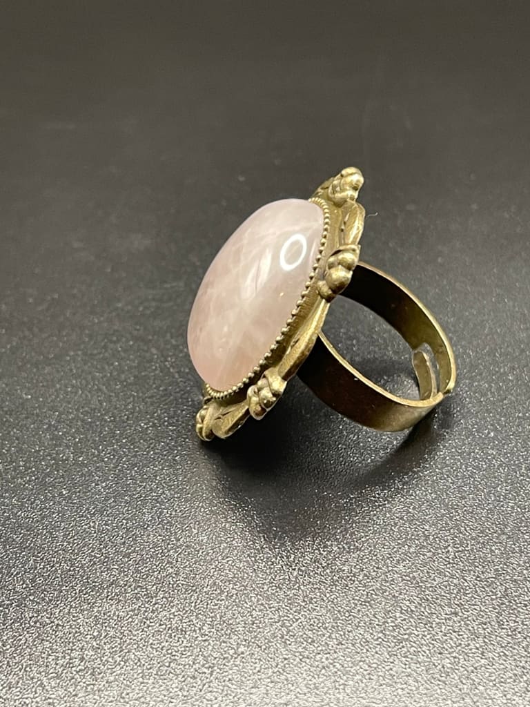Rose quartz x bronze ring - Ring