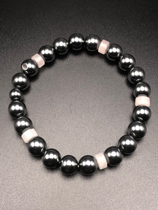 Rose Quartz x Hematite Bracelet-Bracelet-DopeAlchemy-DopeAlchemy.com