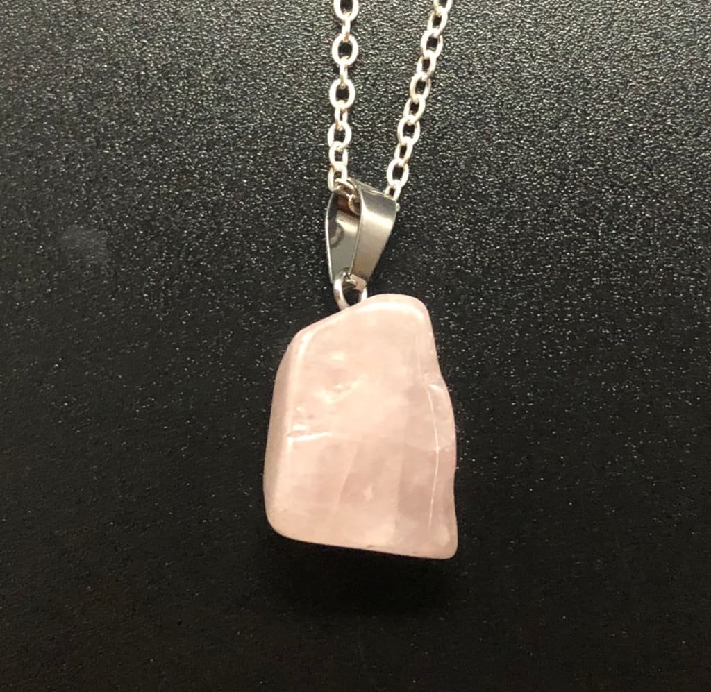 Rose Quartz x Silver Pendant Necklace-Pendant-DopeAlchemy-DopeAlchemy.com
