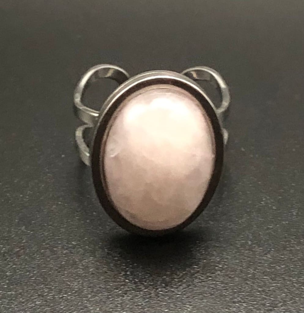Rose Quartz x Silver Adjustable Ring-Ring-DopeAlchemy-DopeAlchemy.com