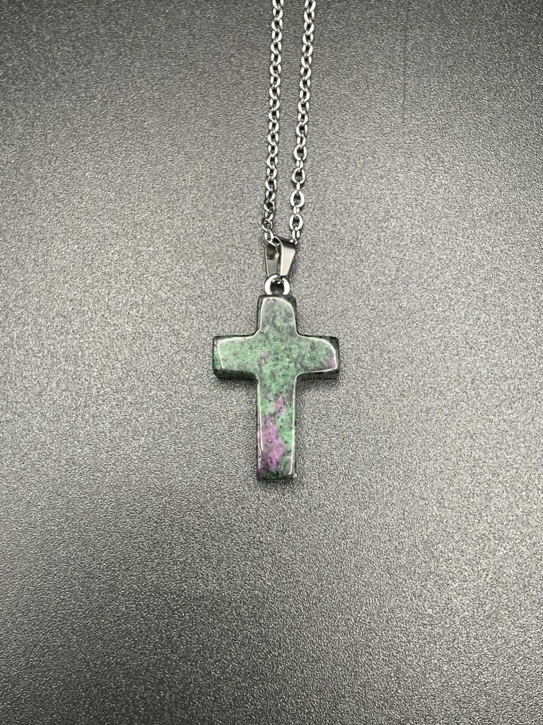 Ruby in zoisite polished pendant necklace - Pendant