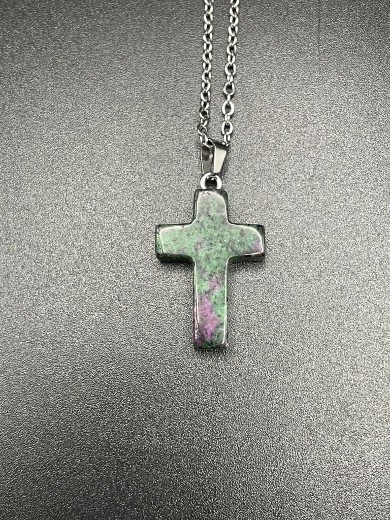 Ruby in zoisite polished pendant necklace - Pendant