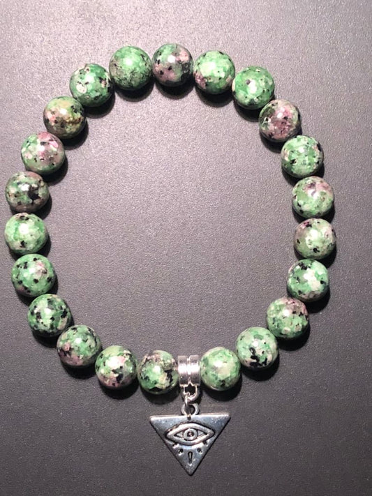 Ruby in zoisite x evil eye charm bracelet - Bracelets