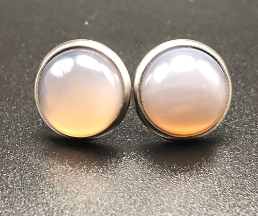 Smoky Quartz x Silver Stud Earrings-Earrings-DopeAlchemy-DopeAlchemy.com