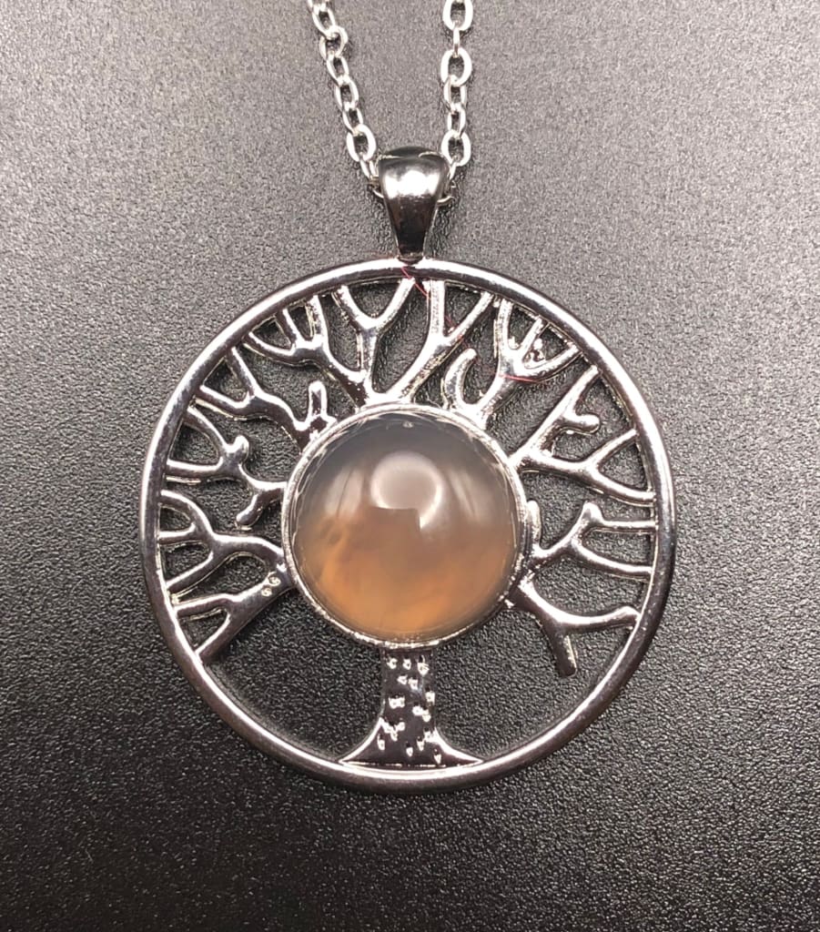 Smoky Quartz x Silver x Tree of Life Pendant Necklace-Pendant-DopeAlchemy-DopeAlchemy.com
