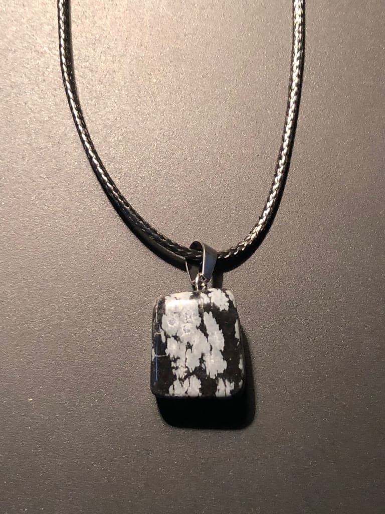 Snowflake Obsidian Pendant Necklace Dope Alchemy Handcrafted