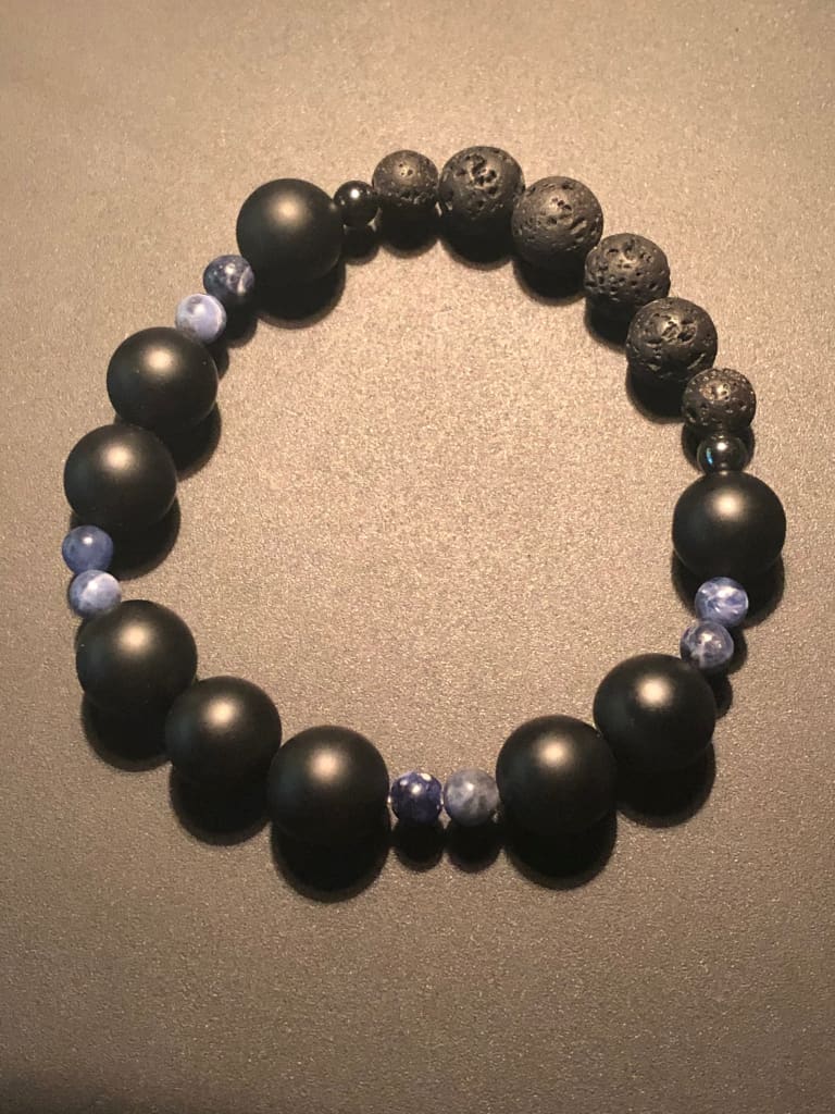 Sodalite x matte onyx x lava stone bracelet - Bracelet