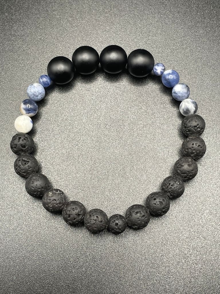 Sodalite x matte onyx x lava stone bracelet - Bracelet