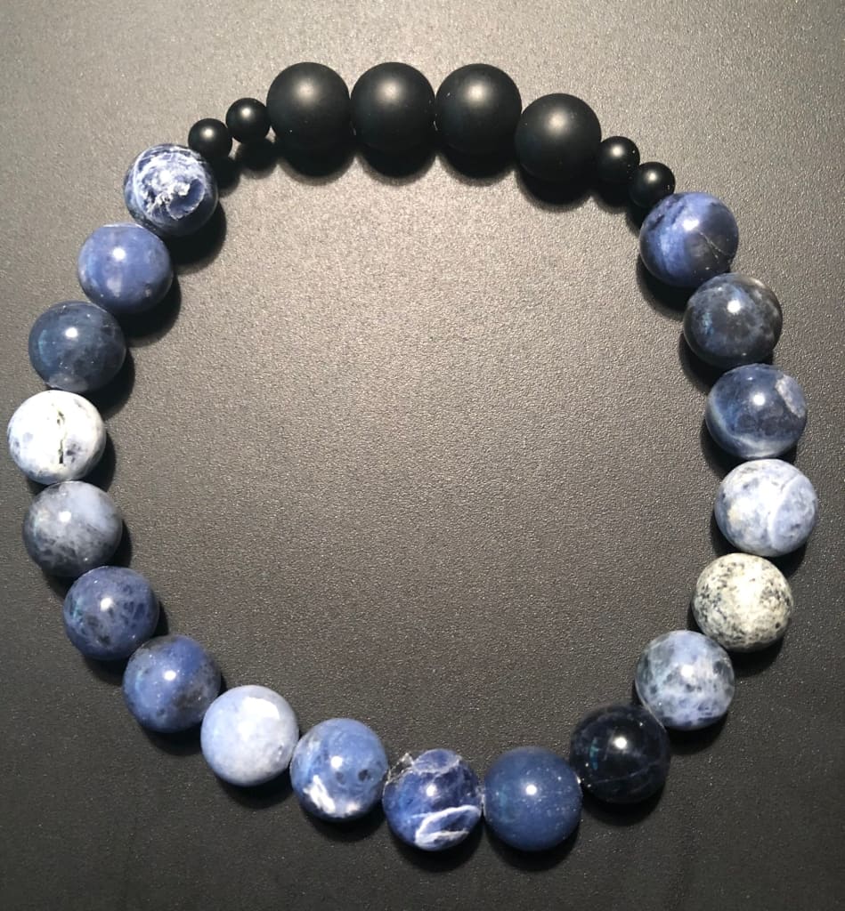 Sodalite x Onyx Bracelet-Bracelet-Dope Alchemy Handcrafted-DopeAlchemy.com