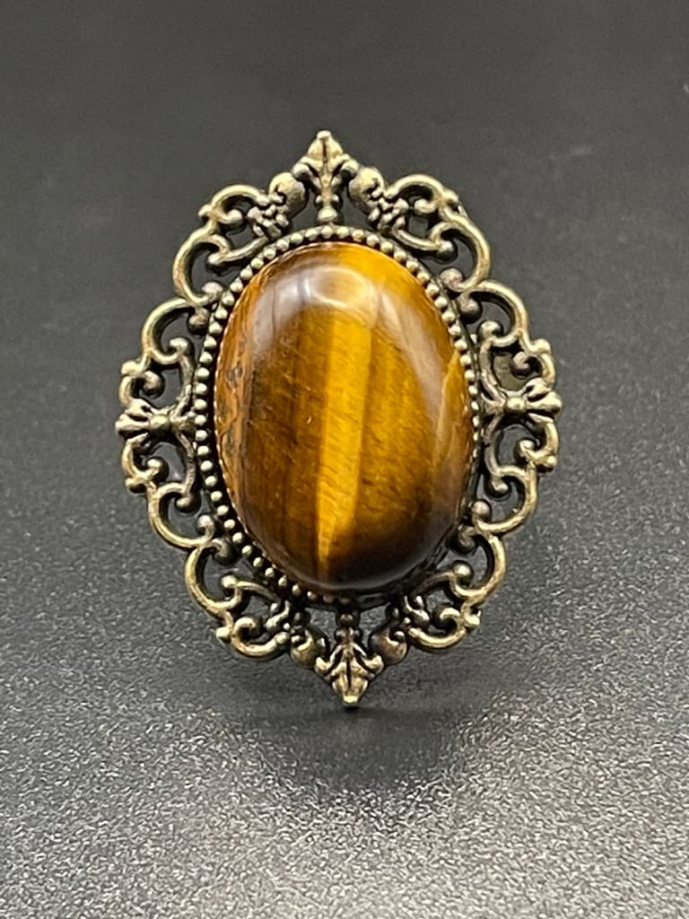 Tigers eye x bronze ring - Ring