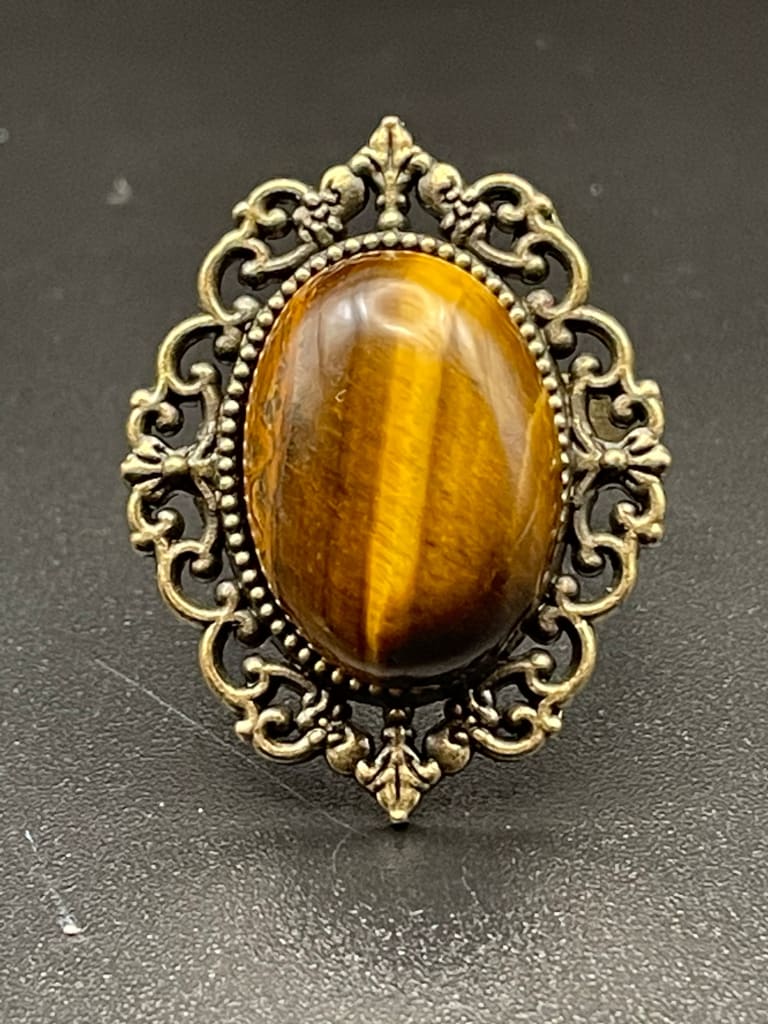 Tigers eye x bronze ring - Ring