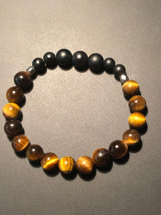 Tigers Eye x Onyx Bracelet-Bracelets-DopeAlchemy-DopeAlchemy.com