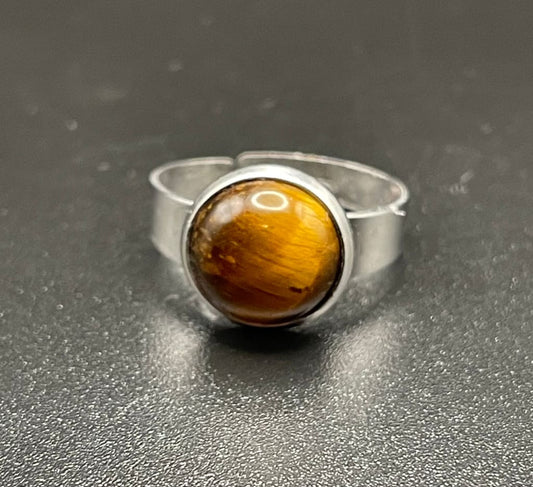Tigers eye x silver ring - Ring