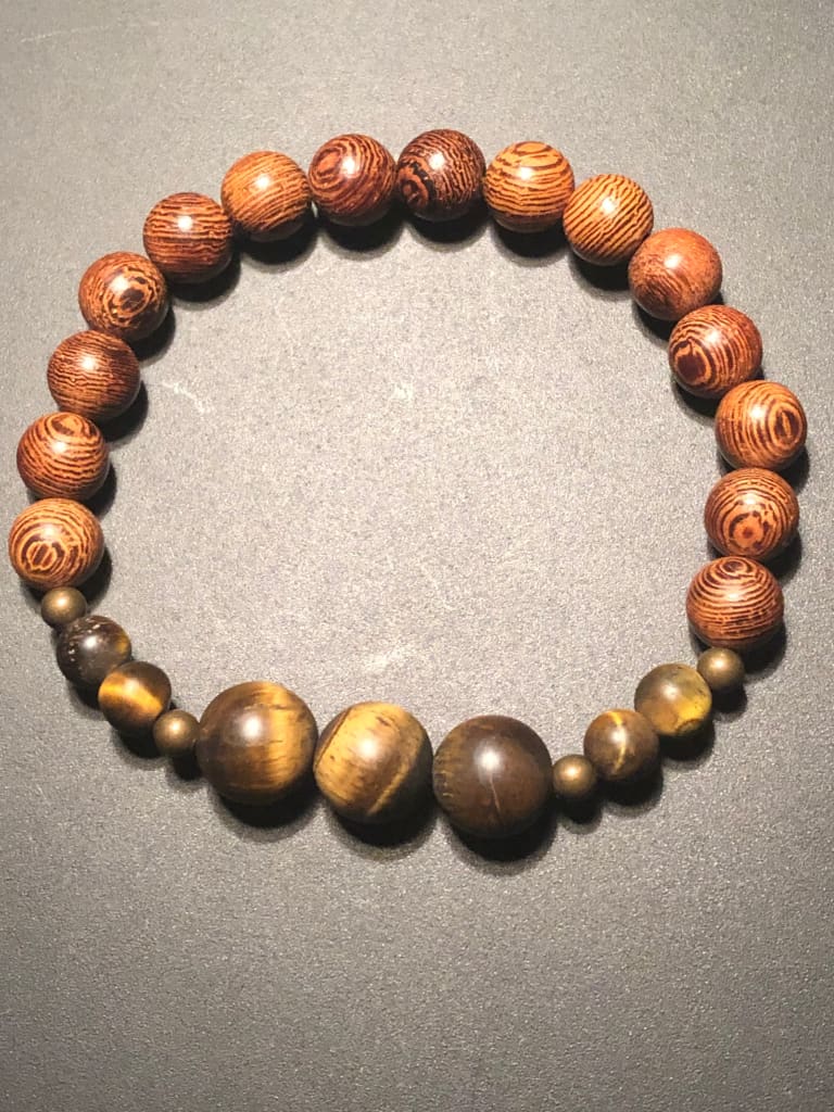 Tigers eye x wood bracelet - Jewelry Sets