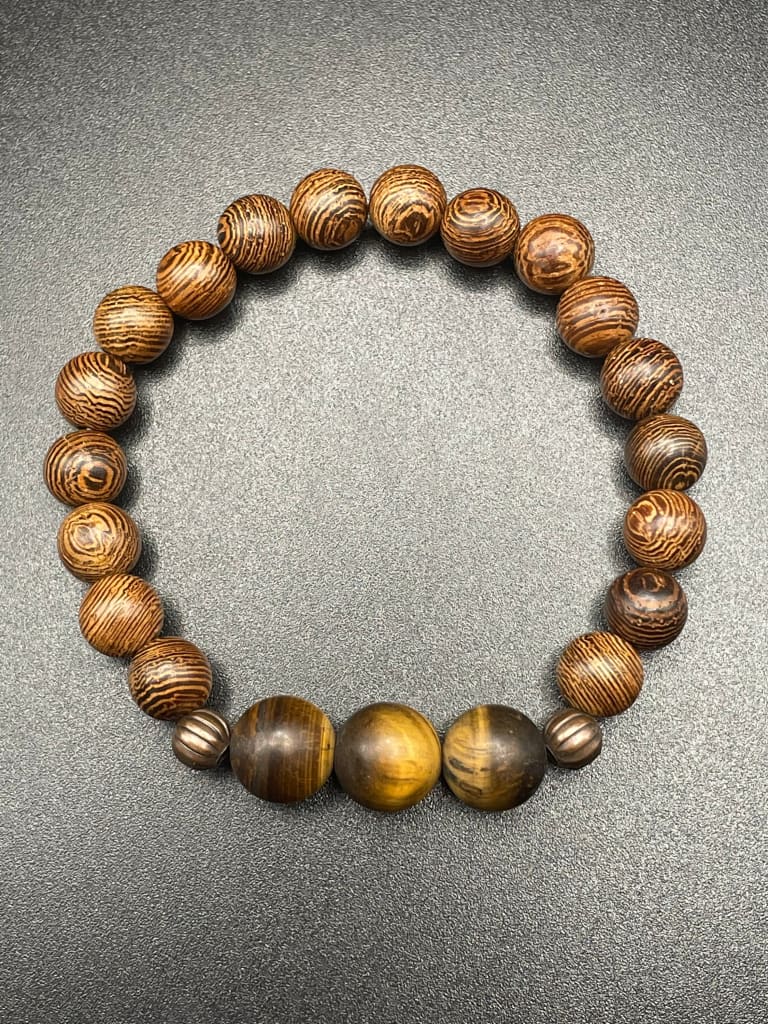Tigers eye x wood bracelet - Jewelry Sets