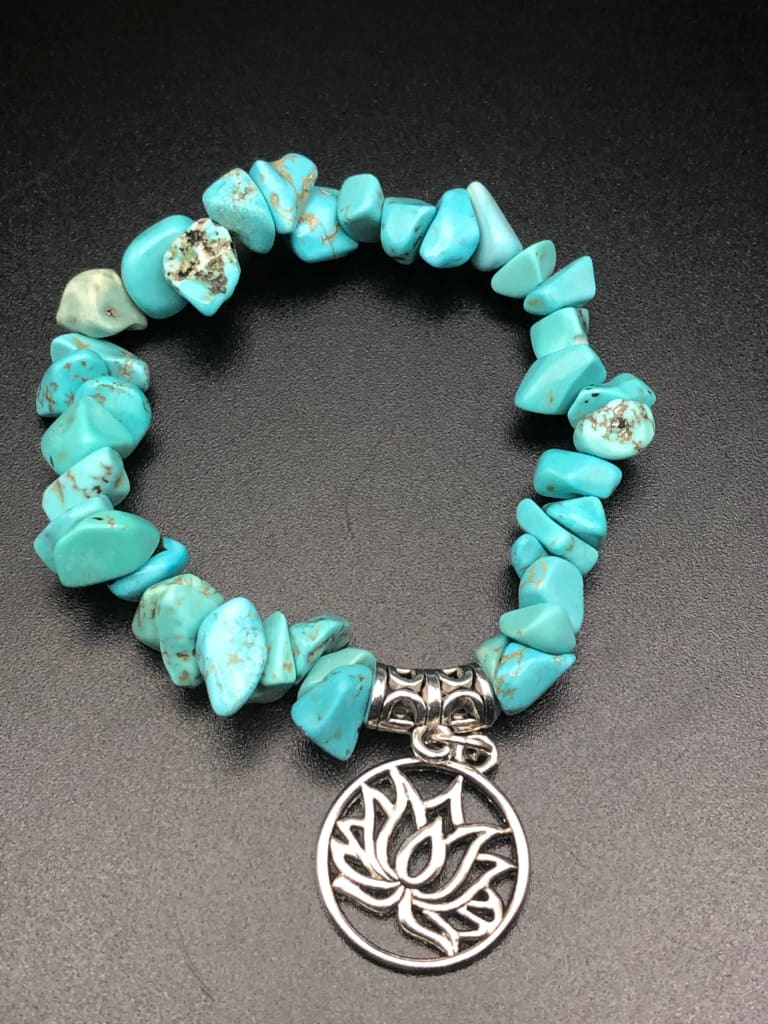 Turquoise Chipped Stone Charm Bracelet-Bracelet-DopeAlchemy-Style 2-DopeAlchemy.com