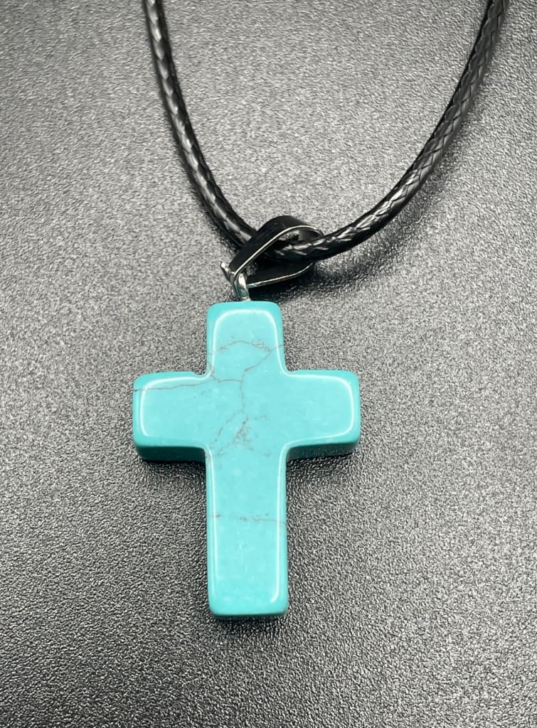 Turquoise cross pendant necklace - Necklaces