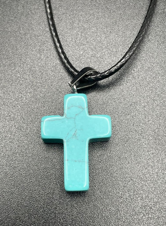 Turquoise cross pendant necklace - Necklaces