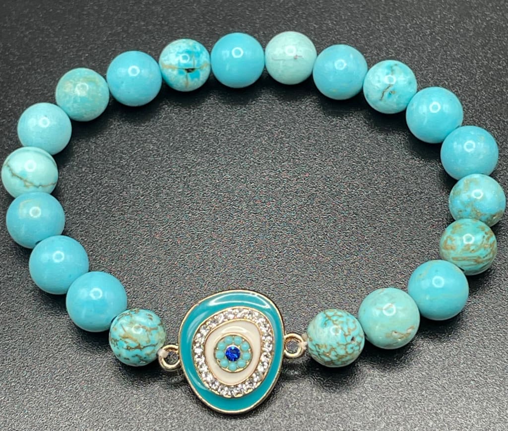 Turquoise x evil eye protection charm bracelet - Charm