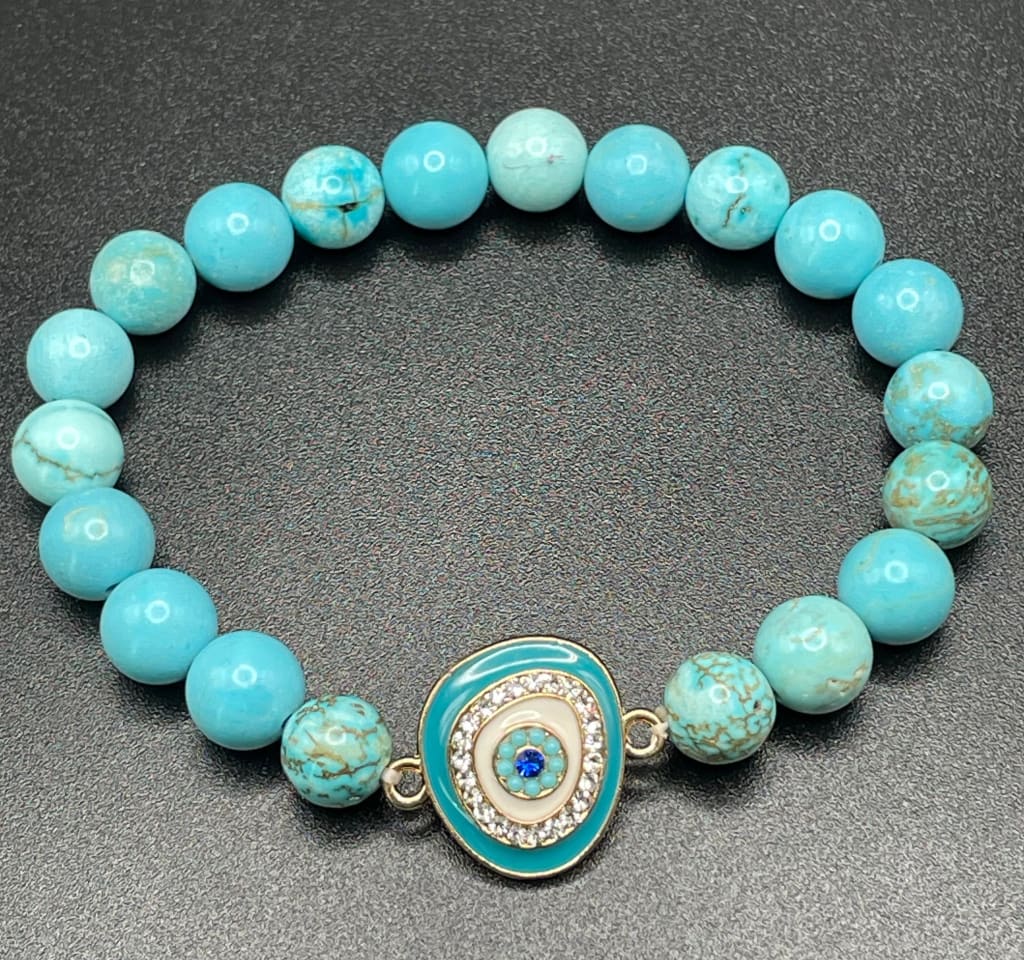 Turquoise x evil eye protection charm bracelet - Charm