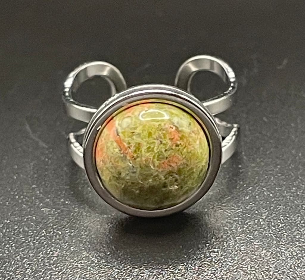 Unakite x silver ring - Ring
