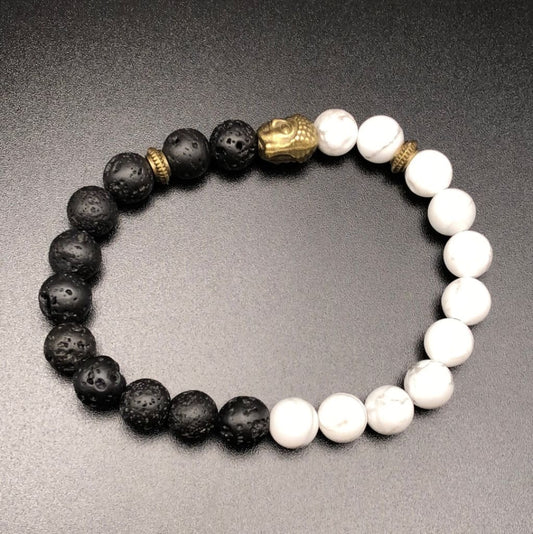 White Howlite x Bronze-Bracelet-DopeAlchemy-Lava-DopeAlchemy.com