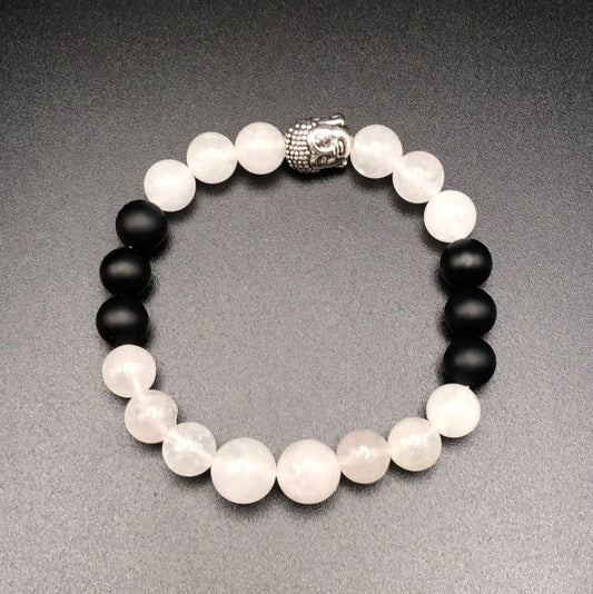 White Jade x Onyx Bracelet-Bracelet-DopeAlchemy-DopeAlchemy.com