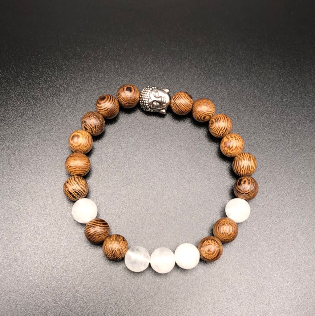 White Jade x Wood x Silver-Bracelet-DopeAlchemy-DopeAlchemy.com