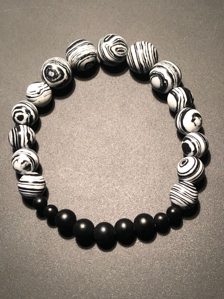 White malachite x onyx bracelet - Bracelet