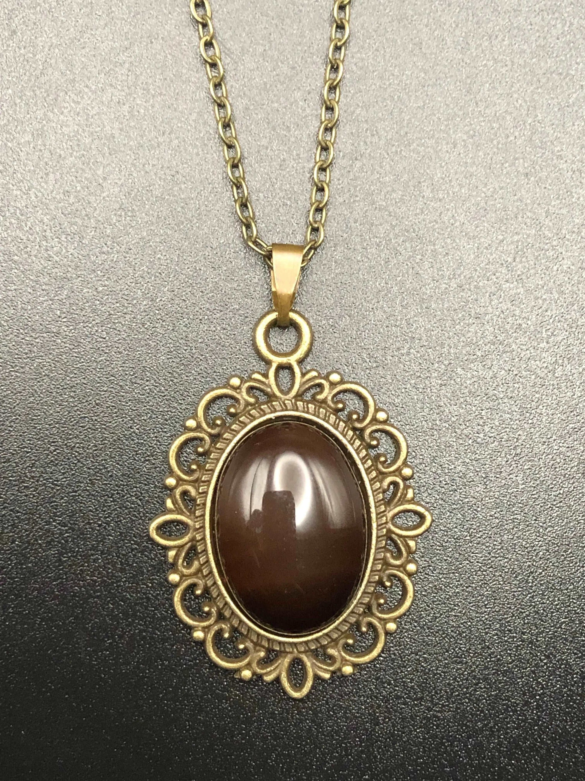 Amber x Bronze Pendant Necklace-Pendant-DopeAlchemy-DopeAlchemy.com