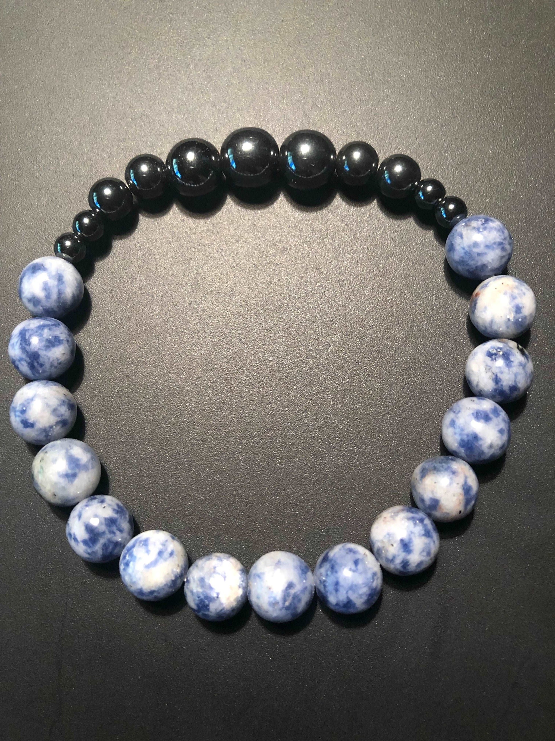 Blue Spot Jasper x Hematite bracelet-Bracelets-DopeAlchemy-DopeAlchemy.com
