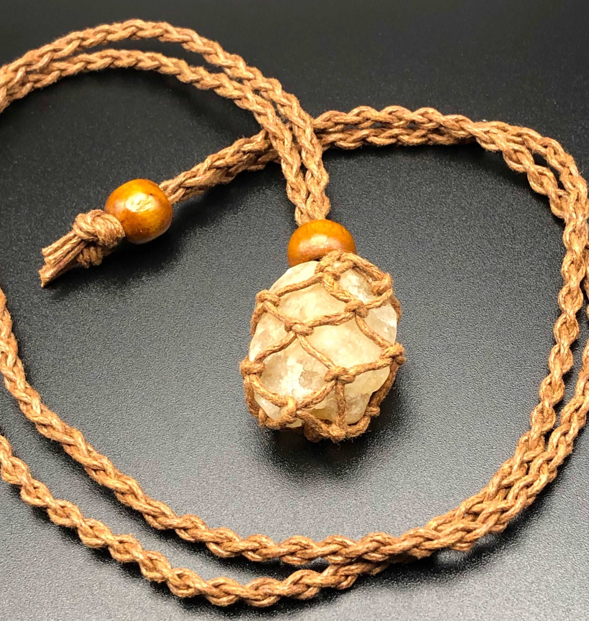Citrine Tumbled Stone Necklace-Necklace-DopeAlchemy-Brown-DopeAlchemy.com