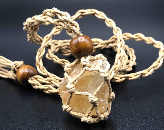Citrine Tumbled Stone Necklace-Necklace-DopeAlchemy-Tan-DopeAlchemy.com