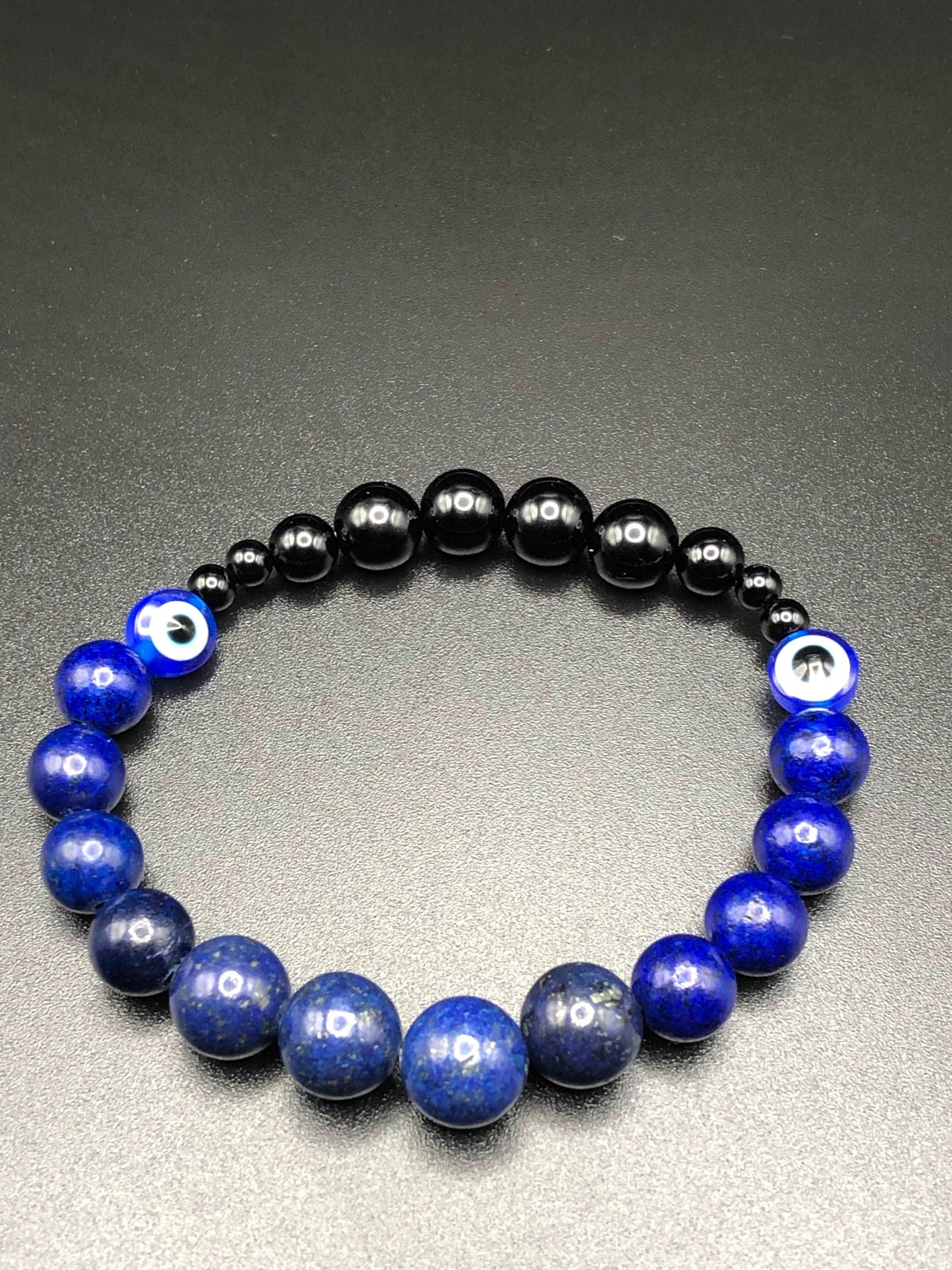 Evil Eye x Lapis Lazuli x Onyx bracelet-Bracelets-DopeAlchemy-DopeAlchemy.com