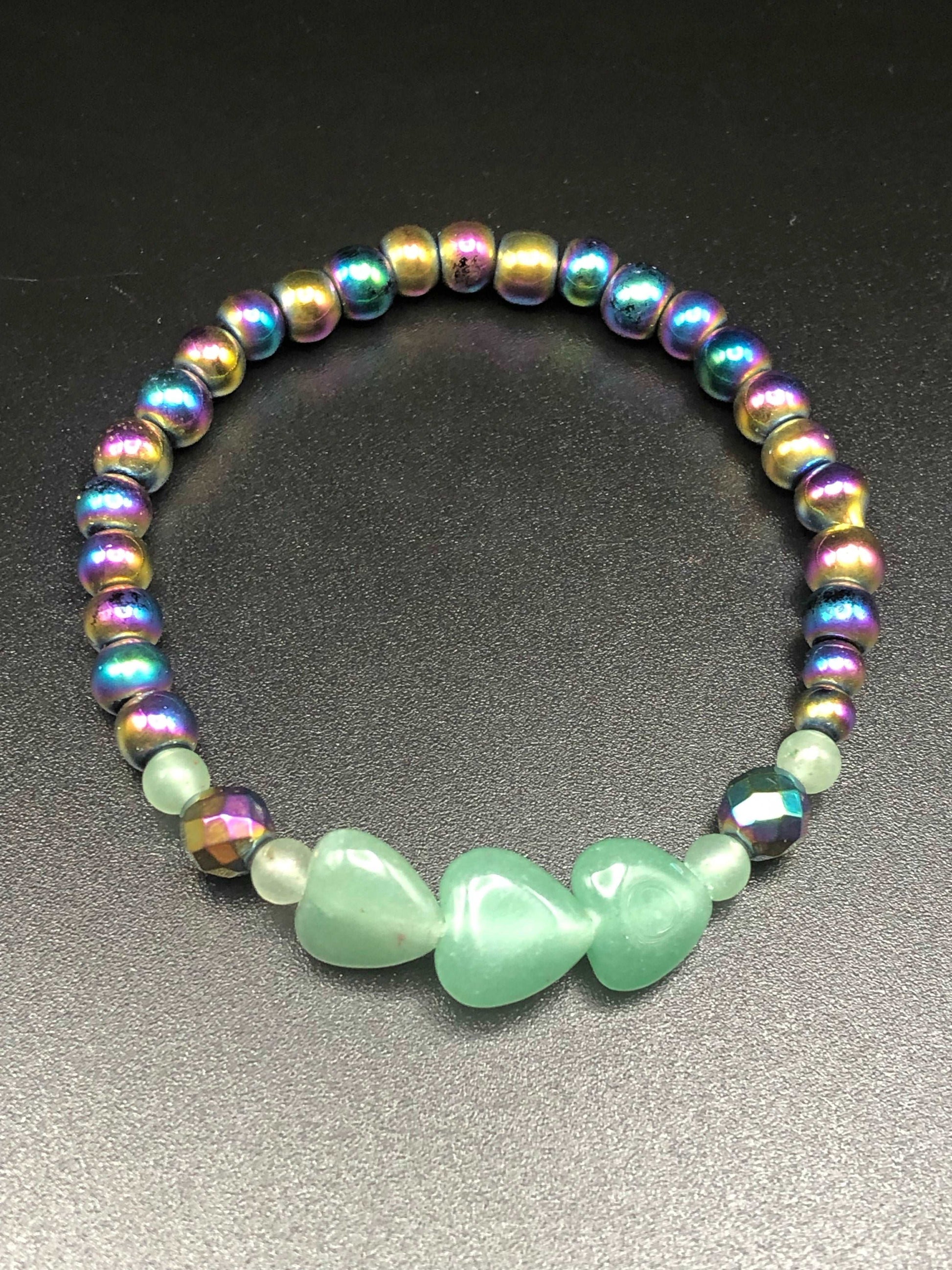 Green Aventurine x Rainbow Hematite bracelet-Bracelets-DopeAlchemy-DopeAlchemy.com