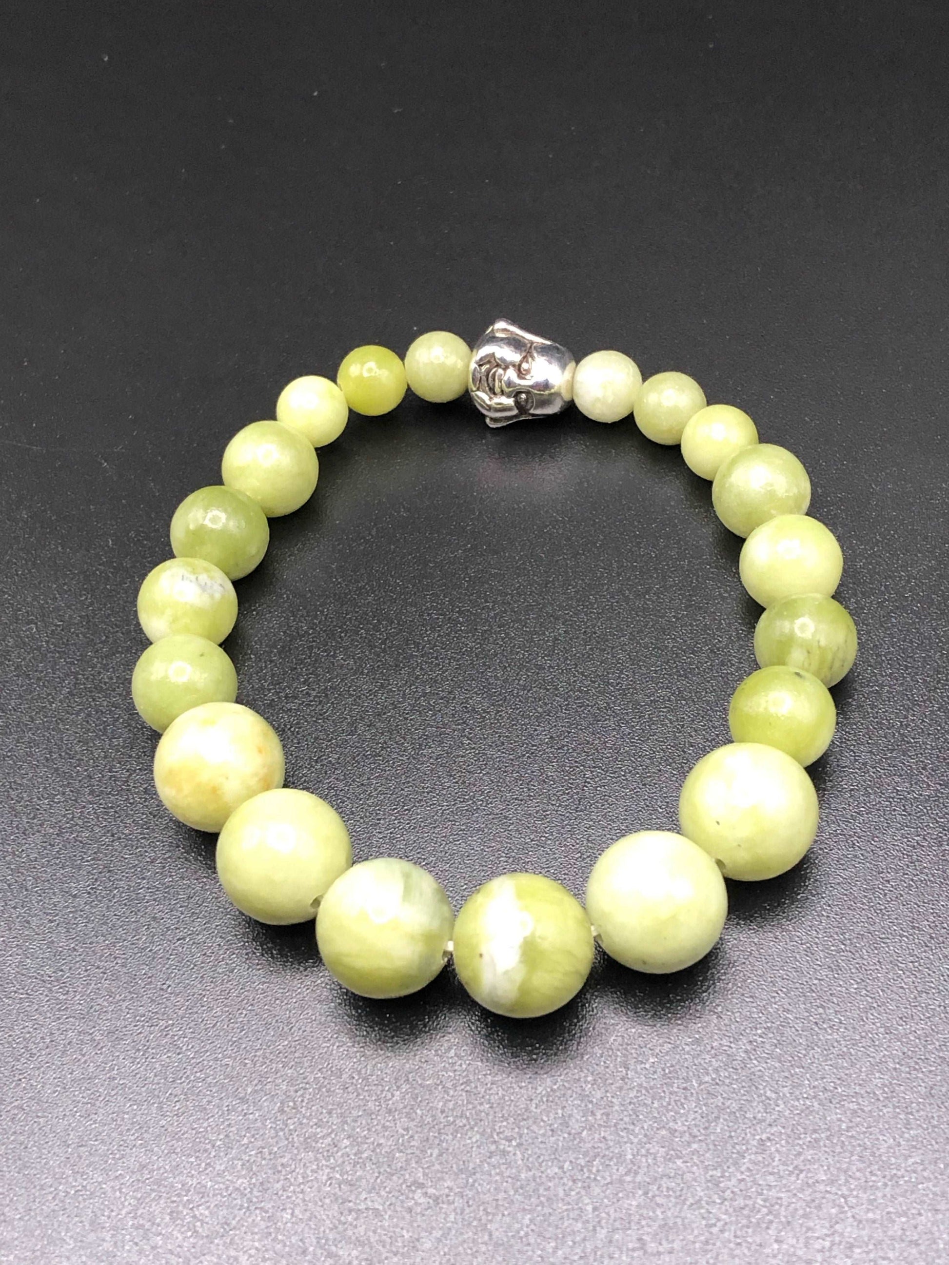 Green Jade x Buddha Charm bracelet-Bracelets-DopeAlchemy-DopeAlchemy.com