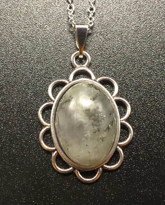 Labradorite x Silver Pendant Necklace-Pendant-DopeAlchemy-DopeAlchemy.com