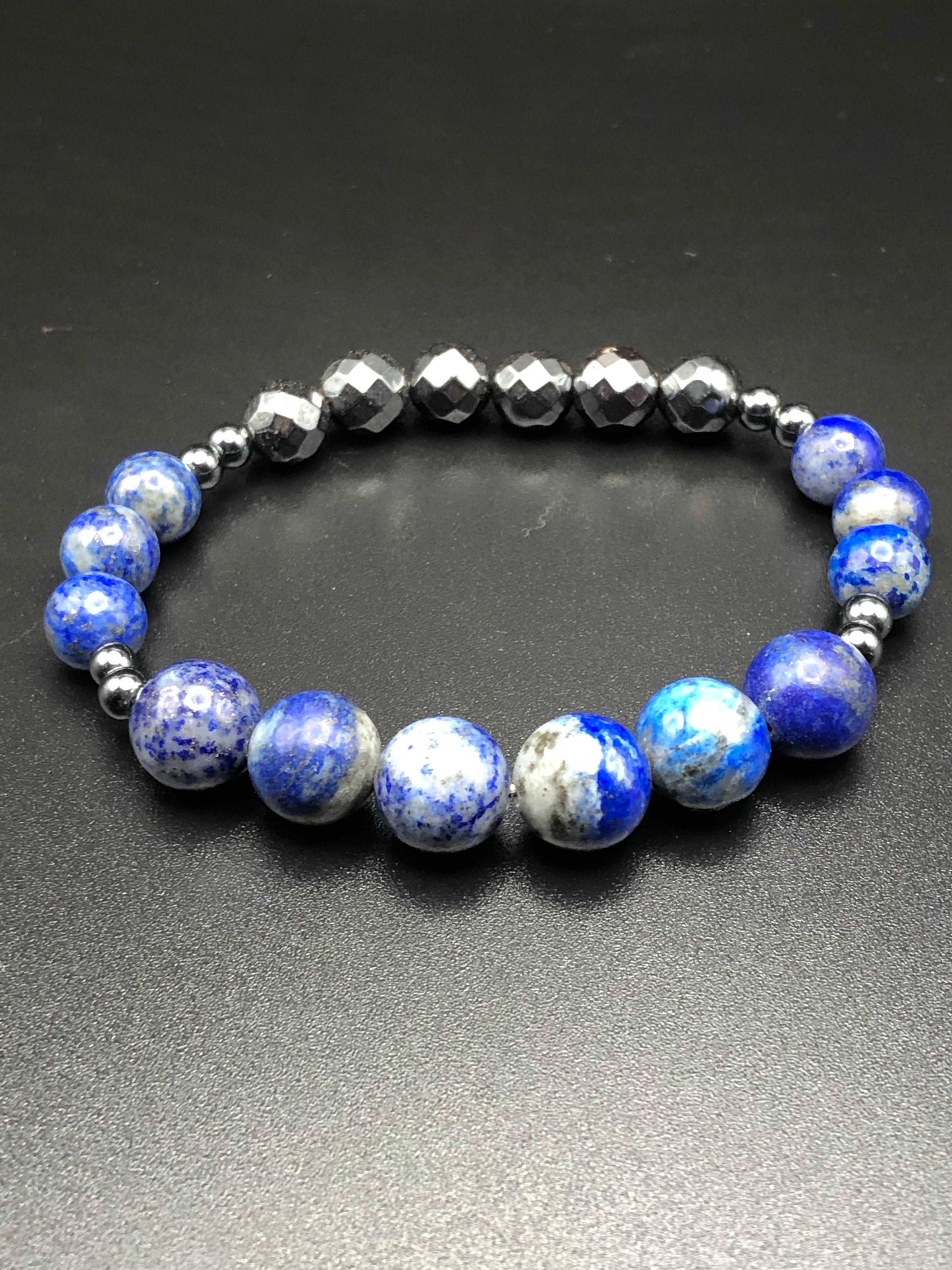 Lapis Lazuli x Faceted Hematite bracelet-DopeAlchemy-DopeAlchemy.com