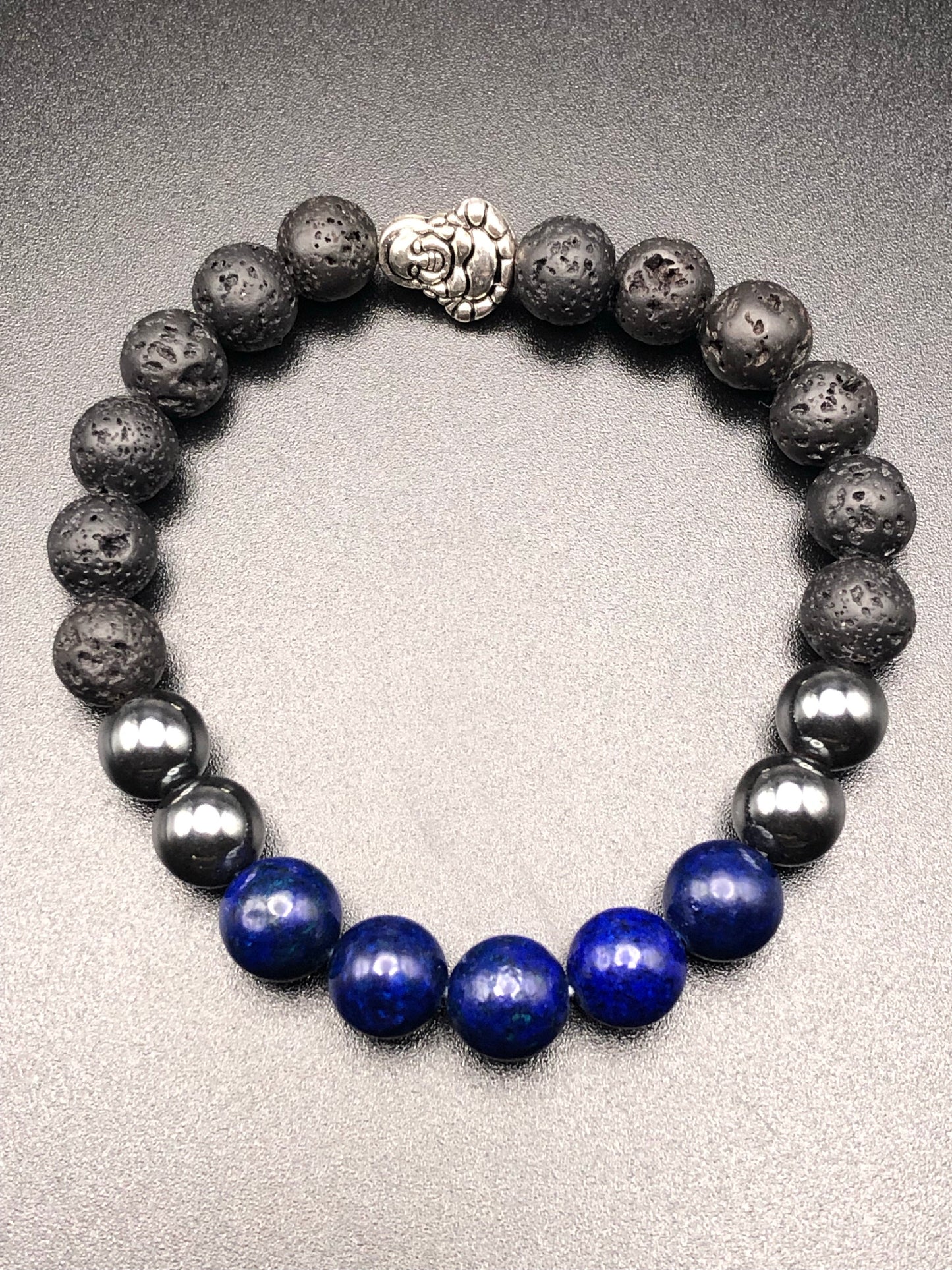 Lapis Lazuli x Hematite x Lava Stone Bracelet-Bracelet-DopeAlchemy-DopeAlchemy.com