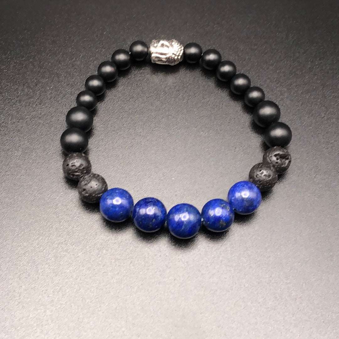 Lapis Lazuli x Onyx bracelet-Bracelet-DopeAlchemy-DopeAlchemy.com