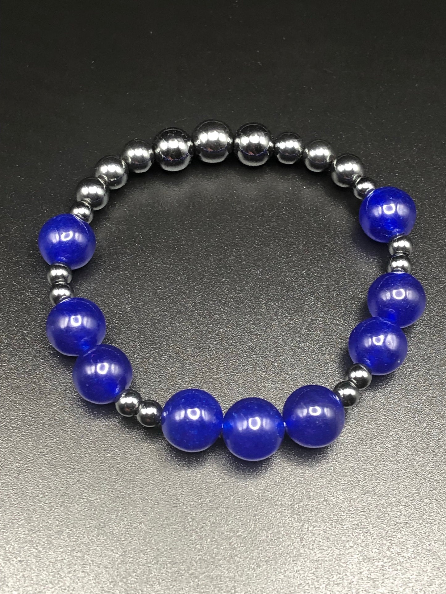 Sapphire x Hematite bracelet-Bracelets-DopeAlchemy-DopeAlchemy.com