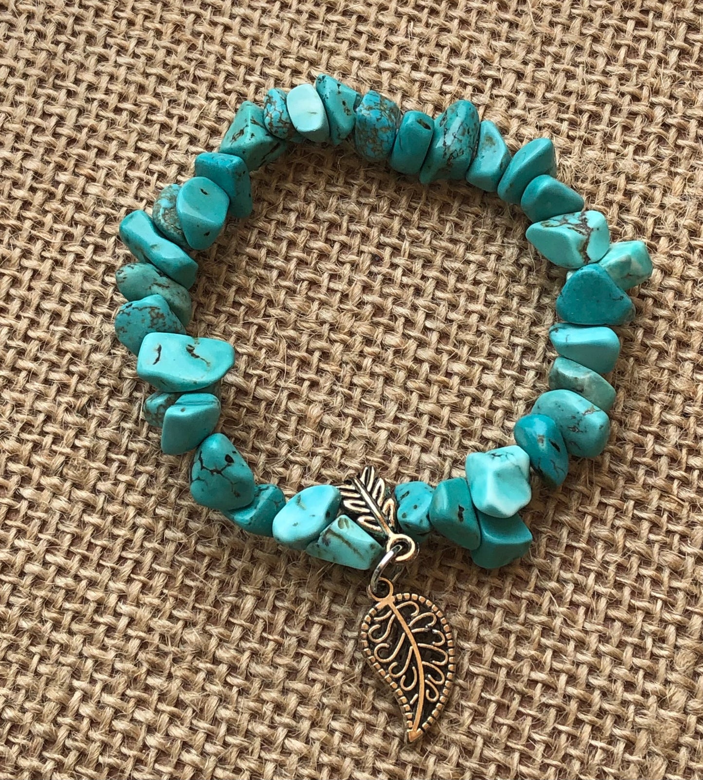 Turquoise Chipped Stone Charm Bracelet-Bracelet-DopeAlchemy-Style 2-DopeAlchemy.com