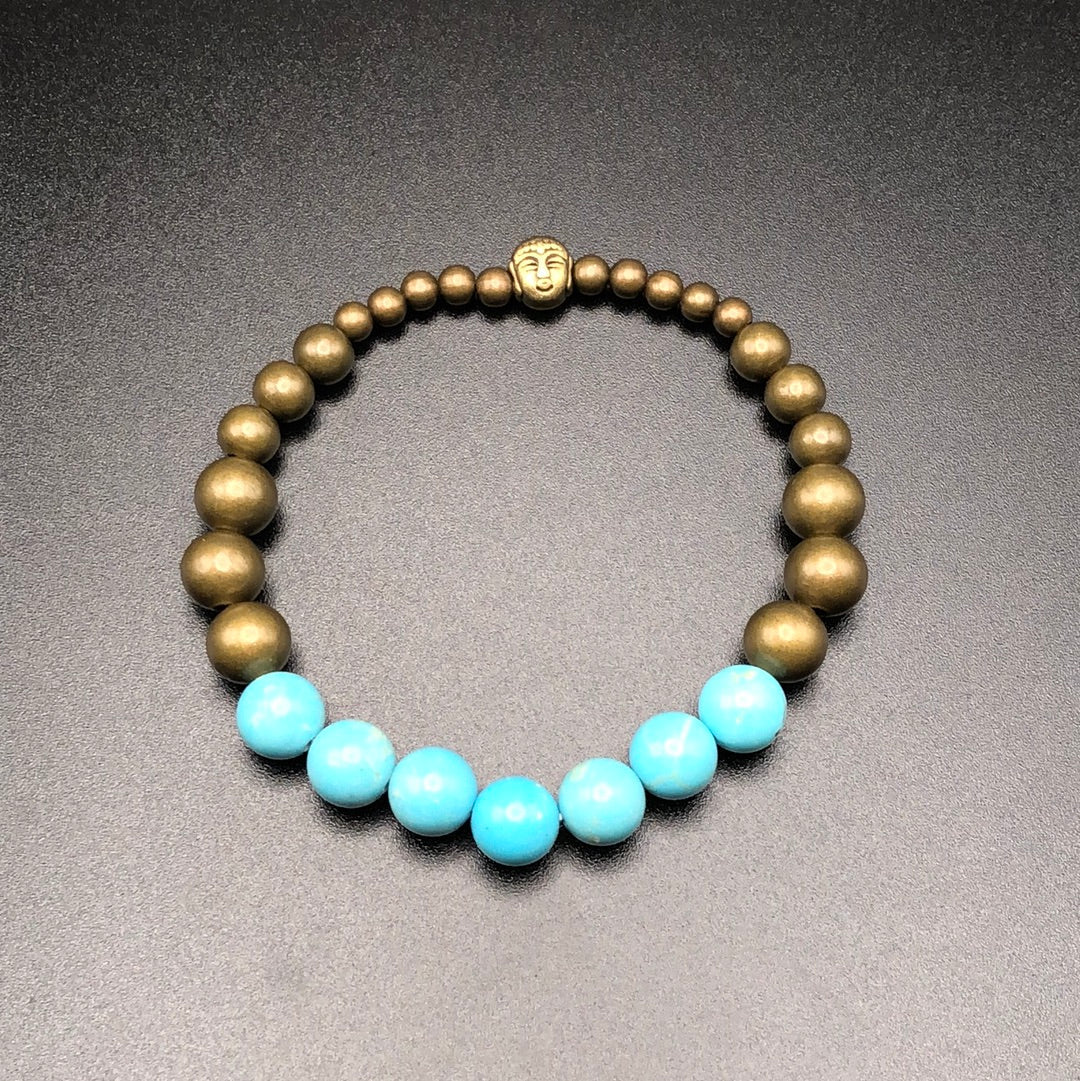 Turquoise x Bronze Bracelet-Bracelet-DopeAlchemy-DopeAlchemy.com