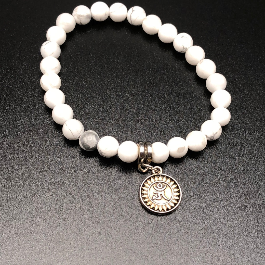 White Howlite x Silver bracelet-Bracelet-DopeAlchemy-DopeAlchemy.com