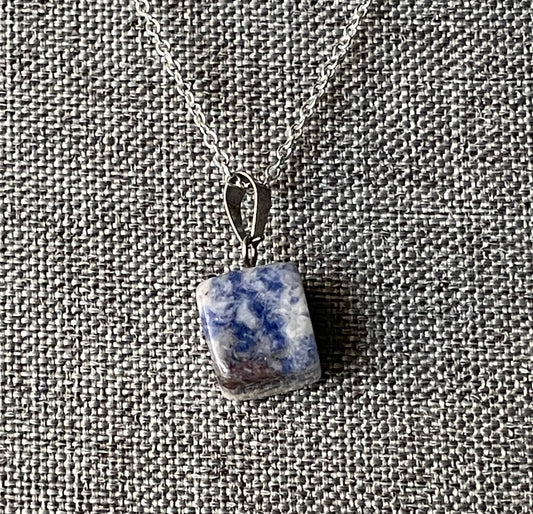 Blue Spot Jasper Pendant Necklace