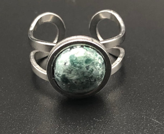 Moss Agate x Silver Ring